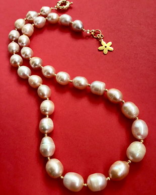 Colier perle de cultura nude rose