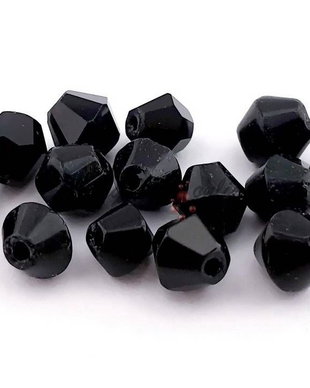 Cristale din sticla, biconice, 4 mm, negre