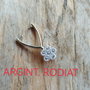 Baza pandantiv argint rodiat, floricica cu zirconii, 20 mm