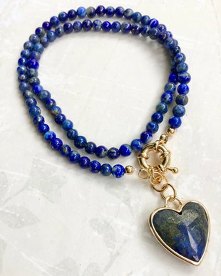 Colier inima lapis lazuli