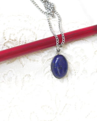 Colier cu lapis lazuli si otel inoxidabil