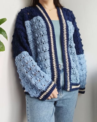 Cardigan crosetat damă, L/XL
