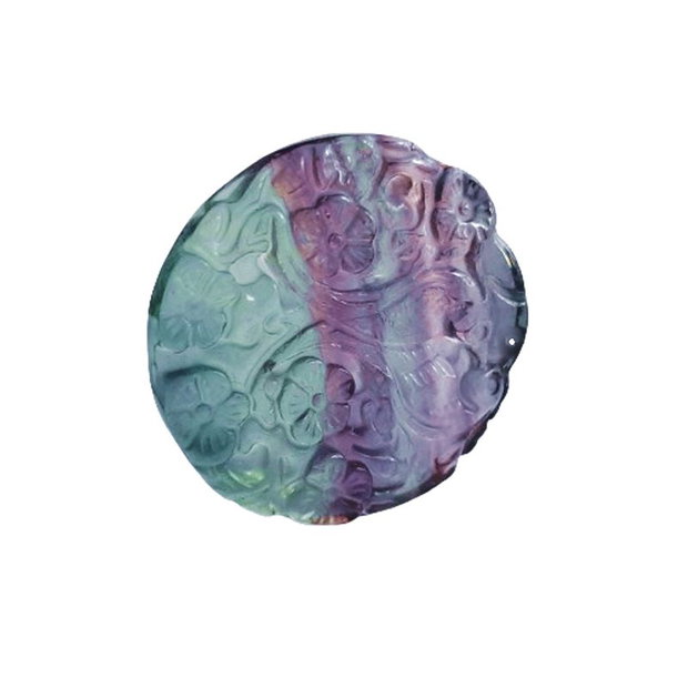 Pandantiv fluorit sculptat, pauni 36x9mm PD.0016.2