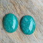 Cabochon amazonit rusesc, 25x18 mm (2 buc)