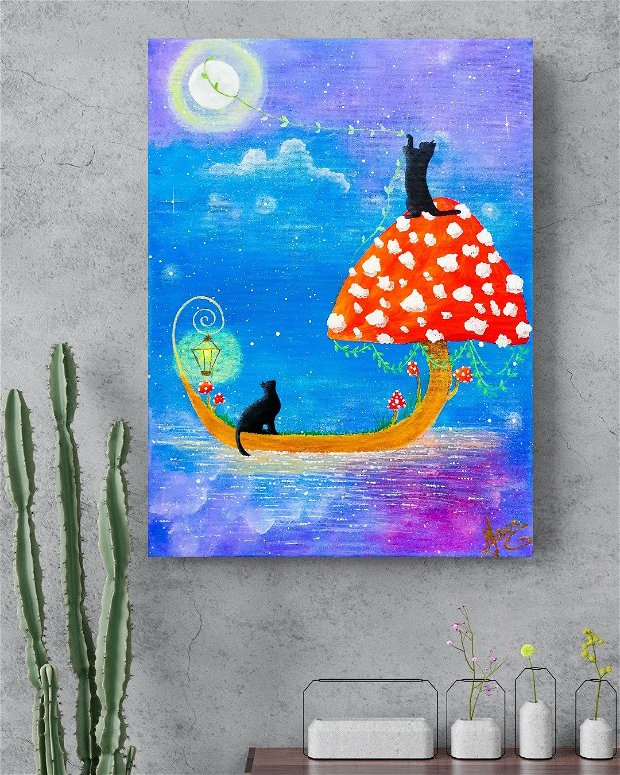 Tablou pictura pisici "Moon Thieves"