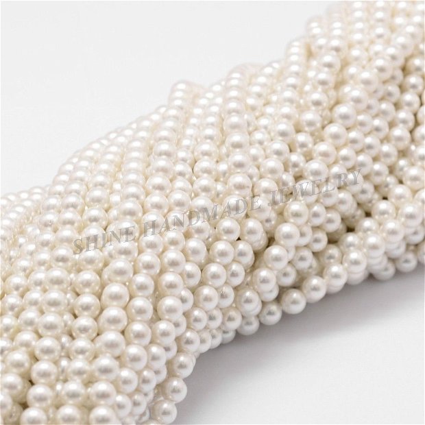 Perle de Mallorca albe, 4mm