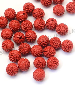 Margele de cinabru, 10mm