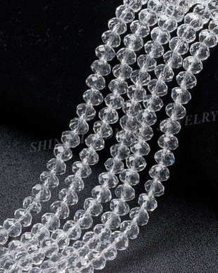 Margele sticla transparenta, 6x5mm