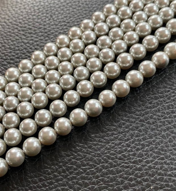 Perle shell margele gri 6 mm - sirag