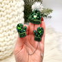 Rezervat Broșă - Set Căciulă și mănuși - Green