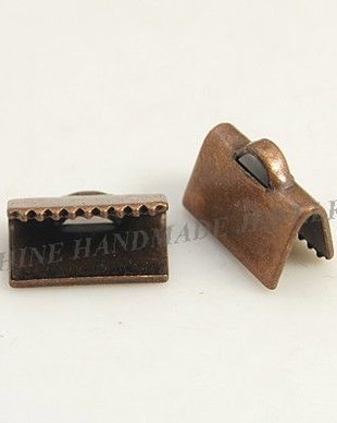 Capat de panglica, cupru antichizat, 10x7mm