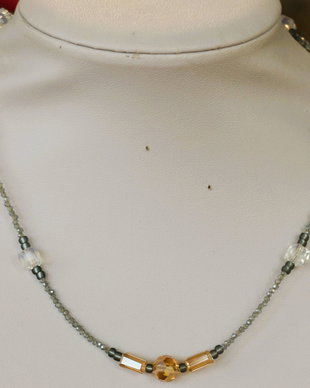 Colier din cristale tip swarovski si margele delica myuki