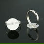 Baza de inel argintie, 14mm platou