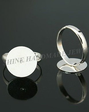Baza de inel argintie, 14mm platou