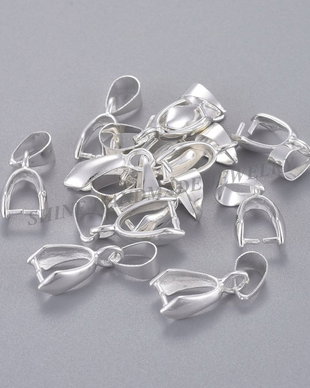 Agatatoare de pandantiv argintie, 14x7mm