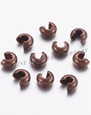 Crimp cover, cupru antichizat, 3mm