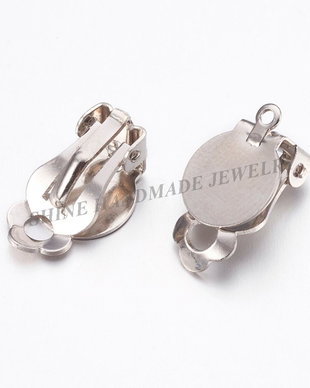 Baza cercei clips, platinum, 10mm baza
