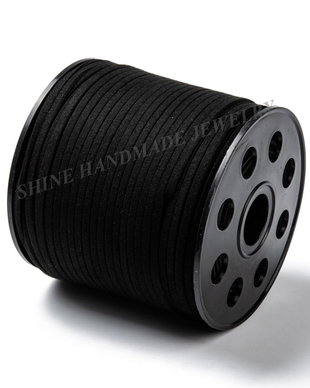 Snur suede negru, 3.0x1.4mm