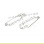Ac de brosa cu 5 gauri, platinum, 50x16.5x4.5mm