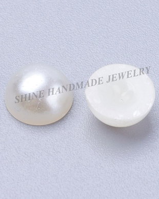 Cabochon perla acril, ivory, 7x3.5mm