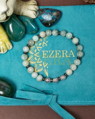 Bratara Femei Handmade Din Cristale De Amazonit, Estel, Cu Sfere De 6mm