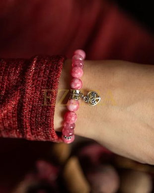 Rose, Bratara Dama Realizata Manual Din Pietre Semipretioase De Rodocrozit Si Morganit