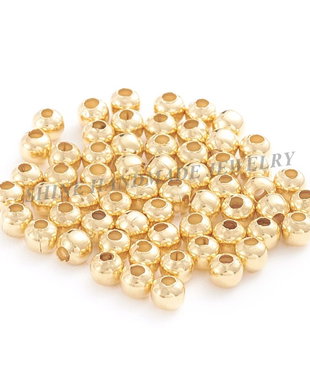 Margele din otel inoxidabil auriu, 3x2.5mm