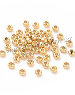 Margele din otel inoxidabil auriu, 4x3mm