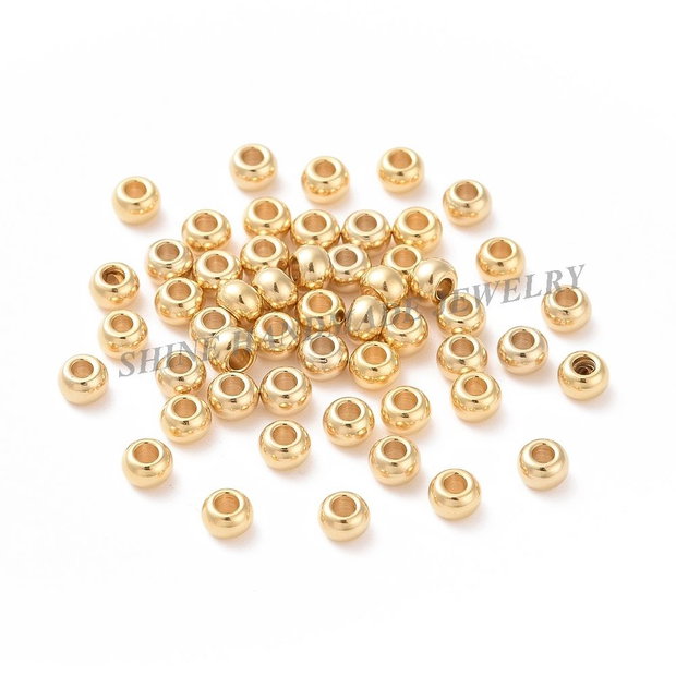 Margele din otel inoxidabil auriu, 4x3mm