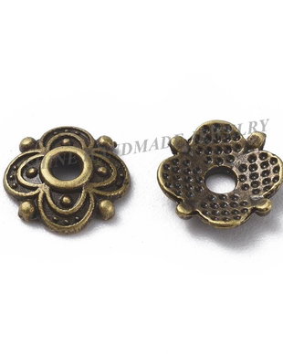 Capac margea, floare, bronz, 8x8x2mm