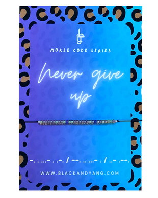 Bratara cod morse cu mesaj - Never give up