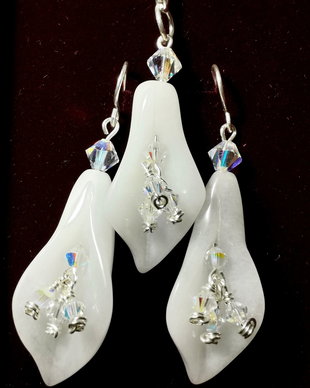 Set cale onix alb și Swarovski
