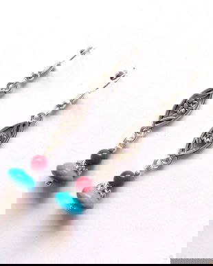 cercei coral si turcoaz 44442