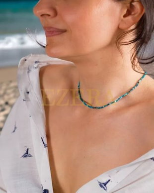 Colier Choker Minis Pietre Semipretioase Crisocola