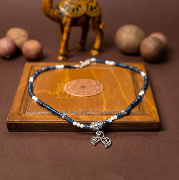 Colier Choker Ravindra Din Pietre Naturale De Safir Cu Accesorii Si Sistem De Inchidere Din Argint 925