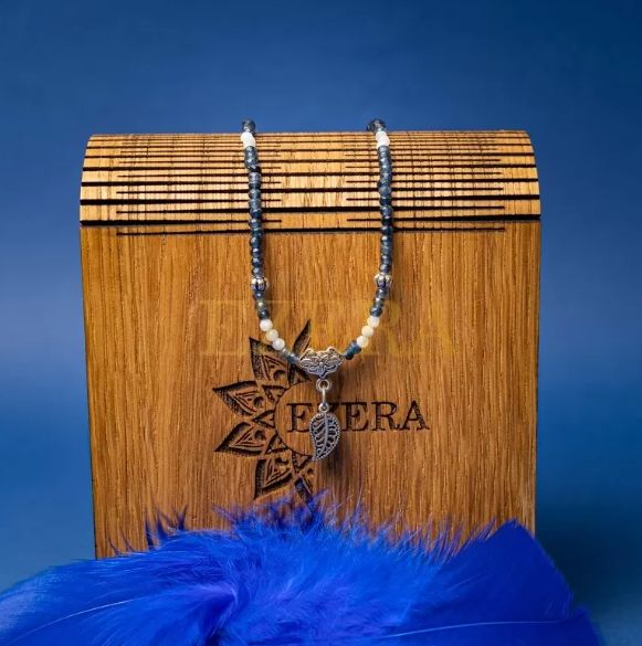 Colier Choker Ravindra Din Pietre Naturale De Safir Cu Accesorii Si Sistem De Inchidere Din Argint 925