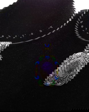 Colier handmade statement pandantiv ametist (cod915)