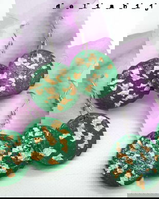 Cercei statement handmade unicat - rotunzi (cod912)