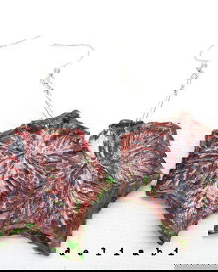 Cercei statement handmade unicat - frunze (cod888)