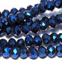 Cristale din sticla, rondelle, 3x2 mm, albastre