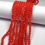 Cristale din sticla, rondelle, opace, 3.5x3 mm, rosii