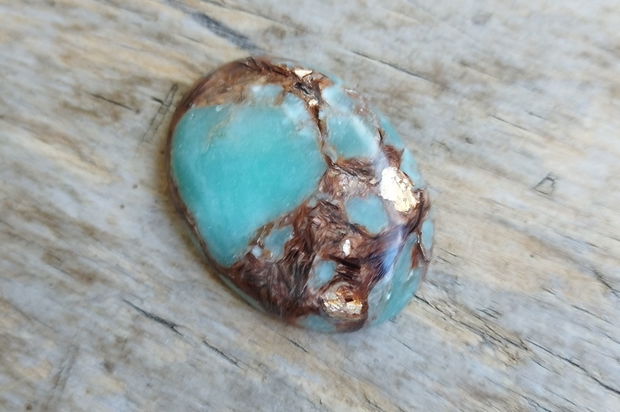 Cabochon aqua terra jasper si bronzit, 40x30x7.5 mm