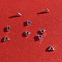 (10 bucati) Distantier triunghi din argint .925 rodiat aprox 1x2.5x2.5 mm