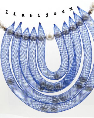 Colier handmade statement unicat - contemporan- perle (cod921)