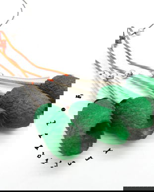 Colier handmade statement unicat - coconi de matase -verde(cod899)