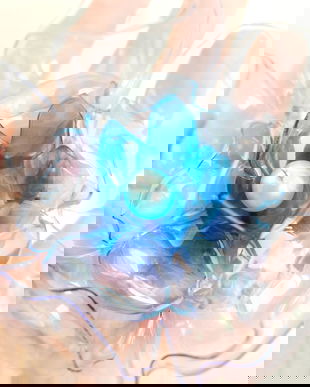 Brosa statement handmade unicat - PET-uri (plastic) reciclate - flori (cod907)