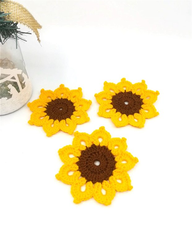 Coaster crosetat floarea soarelui