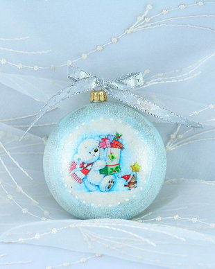 Glob medalion, Ursulet,10 cm, unicat