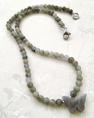 Colier CHOKER Fluture labradorit