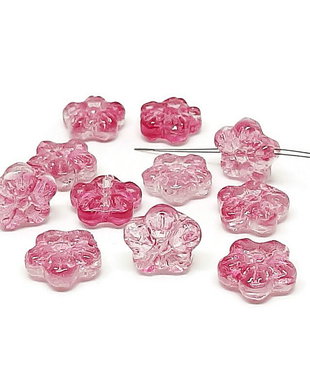 Margele flori, cristal violet degrade,13mm  MG.0243